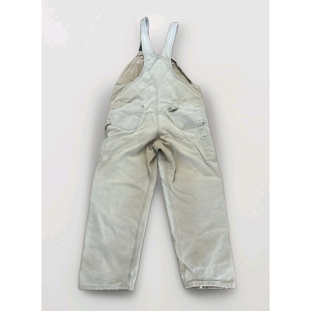 Vintage Carhartt Bib Overalls Double Knee Mens 42x32 (40x30) RO1 BRN Duck *See - Picture 3 of 16